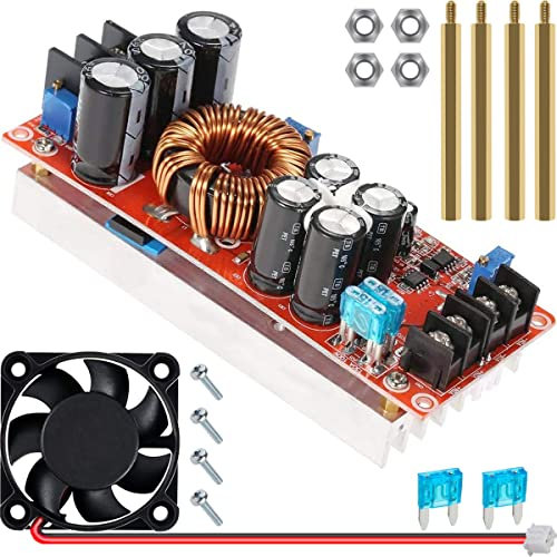 DAOKAI 1200W Boost Converter Module 20A DC Adjustable Voltage Regulator 10-60V to 12-83V Step-up Converter Constant Current High Power Car Power Supply Module