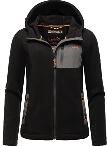 MARIKOO Damen Fleecejacke warm mit Kapuze Mount Iwaki Black Gr. M