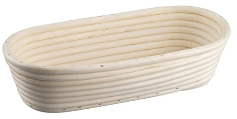 Zenker Gärkorb länglich 30 cm – Gärkörbchen aus natürlichem Rattan für selbstgemachtes Brot – Versorgt Teig mit Sauerstoff für lockere und luftige Brote, Natur