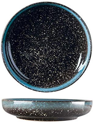 Plato llano de cerámica Plato hondo de 8 pulgadas Platos de cerámica redondos para el hogar, Platos Restaurante Cubiertos Discos Platos para ensaladas, Cerámica de alta temperatura Disparando Di (C 1