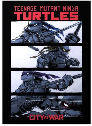 Displate Offiziell Teenage Mutant Ninja Turtles MetallPoster Magnetische Befestigung Inklusive Lizenziert Bilder Hochwertiges Poster Teenage Mutant Ninja Turtles City At War 45 cm x 32 cm