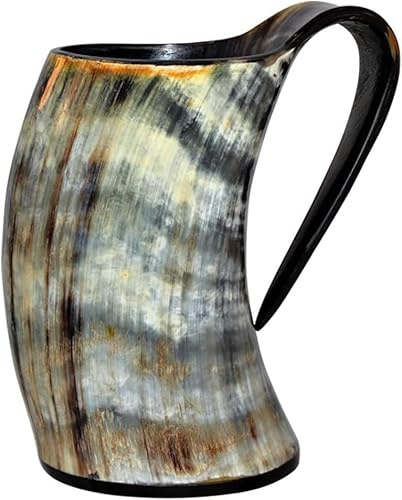 Vikings Valhalla Cup Drinking Horn 20 Fluid Ounces Tankard Authentic Medieval Inspired Norse | Drinking Mug Tankard for Beer Wine Mead ale Vikings | Game of Thrones and Viking Theme & Fans