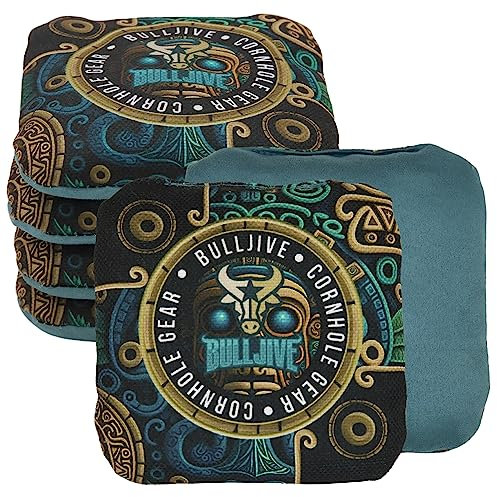 Bulljive Cornhole Sitzsäcke – wetterbeständig Slick & Stick doppelseitig für Wettkampf- und Turnierspiele – 4er-Set