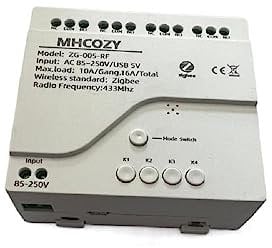 MHCOZY 4 Kanal Trockenkontakt Smart Wireless Zigbee Schalter Relais Modul, Arbeit mit Alexa Google Home