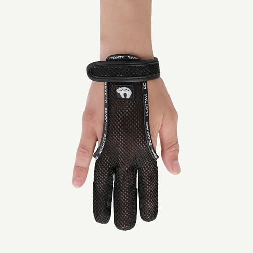 BEARPAW PRODUCTS Schießhandschuh Summer 3 Finger – Leichter Archery Bogenschießen Handschuh mit Mesh, atmungsaktiv & robust, für Recurve & Langbogen, präzise Schusskontrolle