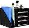 Senhoglb Post-Organizer aus Holz mit verstellbaren Fächern, Schreibtisch-Organizer, schwarz, 39 x 32 x 30 cm (B x T x H)