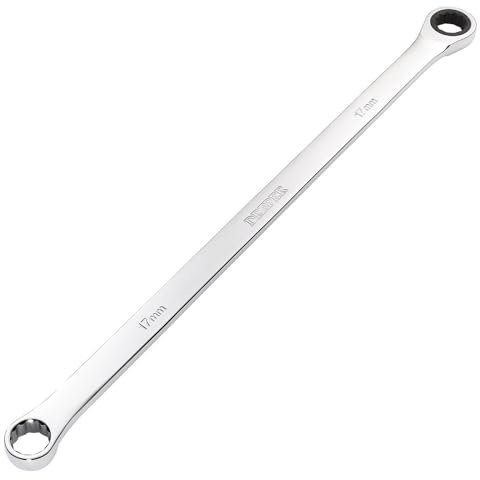 Draper 27774 HI-TORQ Metric Extra-Long Double Ring Ratchet Spanner, 17mm