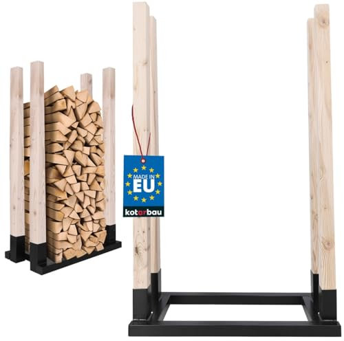 KOTARBAU® Kaminholzregal Innen 80cm Brennholzkorb Pulverbeschichteter Stahl Holzregal Feuerholzregal Kaminregal Holzlager Holzkorb für Kaminholz Brennholzregal Außen Kaminholzständer Kaminofen Zubehör