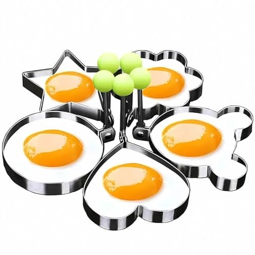 5 Form Antihaft-Ei Ringe Kochen Egg Fried Pancake Omeletts Form Ringe Küche Werkzeug Pancake Ringe Edelstahl