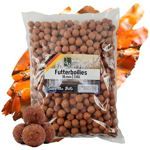 Zite Fishing Futter-Boilies Karpfen-Angeln - 3kg Karpfen-Köder 18mm zum Anfüttern - Verschiedene Aromen von Tutti Frutti bis Vanille, Angelfutter, Bolis Karpfen Boilies, Karpfenfutter