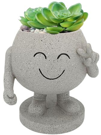 AALLYN -Sukkulententöpfe, Pflanztöpfe mit Gesicht | Multifunktionaler lächelnder Blumentopf-Übertopf - Heimdekorationen, universeller Blumentopf für Eingangshalle, Garten, Innenhof, Flur, Balkon