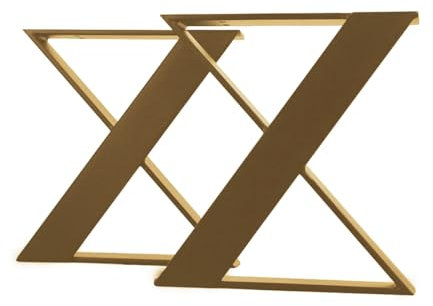 modern LOFT art Bankbeine Tischbeine - DIY Möbelfüße 60x10cm Gold - Moderner Industrie-Look für Ihr Wohnzimmer - Metall Industrial Tisch Bank Sitzbank Couchtisch Kufen - Breite 20cm, Höhe 42cm