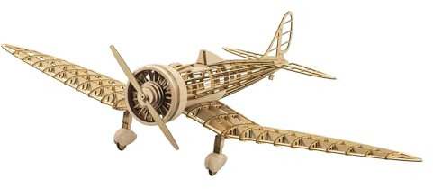 Viloyaga 3D Holzpuzzles Flugzeug 1:31 KA-14 Fighter, lasergeschnittene Balsaholz-Flugzeug-Kits zum Bauen für Erwachsene, perfekte statische Modellflugzeug-Puzzles für Männer (nur englisches Handbuch)