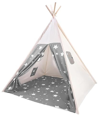 Cathpetic Tipi Zelt für Kinder,Kinder Spielzelte,Kinderzelt für Drinnen Outdoor,Spielzimmer für Kinder,Mehrzweckzelte für den Innen und Außenbereich,Stern