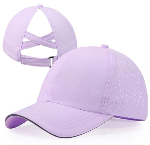 Girls Criss Cross Ponytail Hat Mesh Baseball Cap Kids Quick Dry Ponycap Hats Outdoor Summer Sports Hat Age 7-12