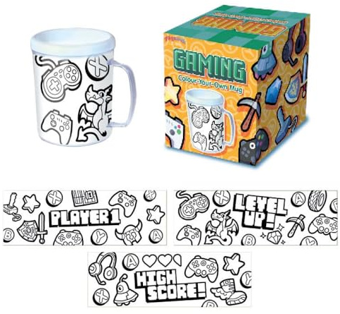Playwrite Gaming Colour Your Own Mug | Party Bag Fillers for Kids, Paint Your Own Sets for Kids