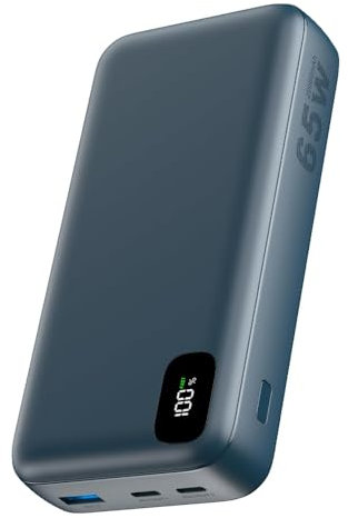 A ADDTOP Batterie Externe 65W, Power Bank 20000mAh Charge Rapide PD3.0 QC4.0 USB C in&Out avec 3 Sorties Compatible avec MacBook Steam Deck Dell iPhone 16 15 14 Pro Max Samsung S23 etc Bleu