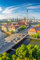 Acryl-Bild 40 x 60 cm: Vertikale Luftaufnahme der Berliner Skyline mit dem berühmten Fernsehturm und der Spree an einem schönen Tag mit blauem (72540701)