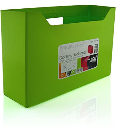 office box DocBox Horizontal Vital Colors - Porte-revues en polypropylène écologique très résistant, idéal pour classer avec carte d'identité (Vert Vital)