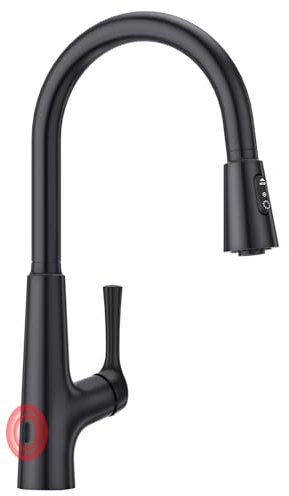 CREA Sensor Touchless Kitchen Tap With Pull Out Sprayer, 3 Function Automatic Mixer, 360° Swivel for Sink, Matt Black