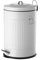 LOLAhome Papelera de cocina de 20 litros blanca | Cubo basura de pedal Retro redondo metálico de zinc galvanizado de 20 litros