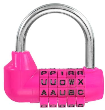 PATIKIL Candado de Combinación, Candado de 5 Dígitos de Aleación de Acero para Gimnasio, sin Llave, para Taquillas Deportivas, Vallas, Cajas de Herramientas, Cajones, Color Rosa
