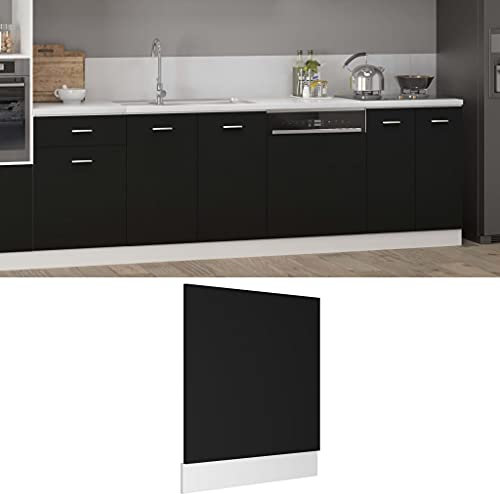 AJJHUUKI Muebles de exterior - Panel negro para lavavajillas, 59,5 x 3 x 67 cm, muebles de madera de ingeniería