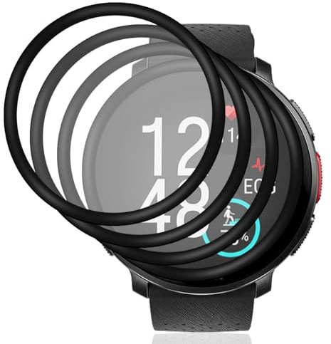 Gelaasso 4 Pezzi Schutzfolie für Polar Vantage V3 Flexible HD Displayschutzfolie, Anti-Kratzen Wasserdicht TPU Weich Displayschutz Film für Polar Vantage V3