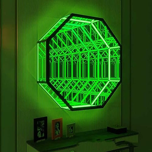 JXYQ Infinity-Spiegel-Tunnellampe, 3D-Spiegel-Wandleuchten, RGB-Unendlichkeitsspiegellicht, Nachtlicht für Weihnachten, Geburtstagsfeier, Kinderzimmer, Wohnzimmer
