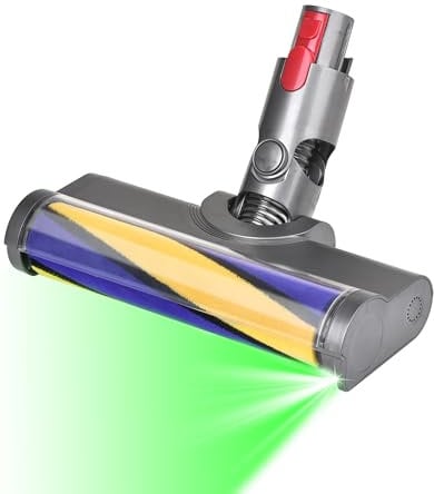 A aBlumen Spazzola per Dyson V7 V8 V10 V11 V15, Rullo Morbido con LED Verde, Ideale per Parquet e Piastrelle