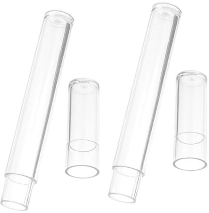 Healvian Set of 2 Craft Tweezers Storage Tubes Leak Proof Plastic Candy Cane Tubes for Portable Eyelash Cases and Tweezers Stand Holder
