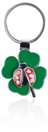 OHREN Porte-bonheur Bonne chance Nouvel An, Trèfle à quatre feuilles/Ladybug, pour voiture, Cadeau de Nouvel An, Charm étincelant, Accessoire
