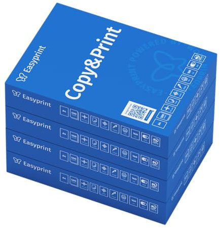 NEU: Easyprint Druckerpapier Kopierpapier 2000 Blatt 4 x 500 A4 Premium Hochweiß CIE 160 Testsieger PEFC Umweltzertifikat