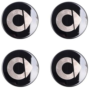 WUDILIYI 4 Stück Auto Radnabenkappen Aufkleber, Felgenaufkleber für Smart Fortwo Forfour 450 451 453 58mm, Nabendeckel Radnabenabdeckung-Logo Sticker, Zentralabdeckung