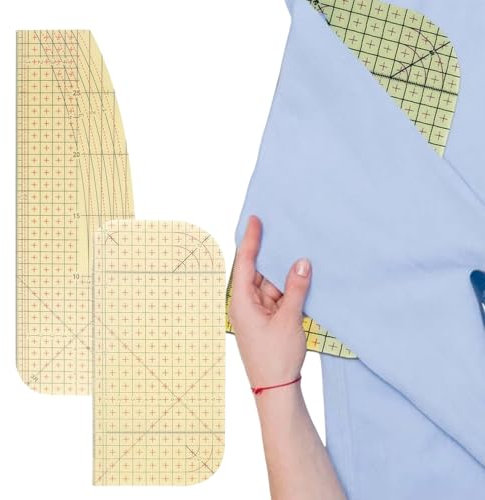 2 Stück Bügellineal Hitzebeständig,Hot Ironing Ruler,Heißbügellineal Universal,Hitzebeständiges Lineal,Schneiderlineal,Nähen Zubehör Schneiderbedarf,Heißes Lineal für DIY Aufbügeln,Basteln,Messen