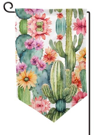 Gartenflagge mit Sukkulenten-Rosen-Druck, 45,7 x 32,5 cm, doppelseitig bedruckt, Innenhof-Dekoration, Flagge