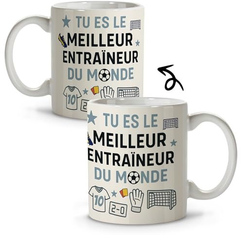 LolaPix Cadeau Coach Foot. Rigolo. Cadeau Meilleur Coach. Merci Coach Football. Tasses de métiers. Mug Sport. 330ml Mug Football Entraîneur