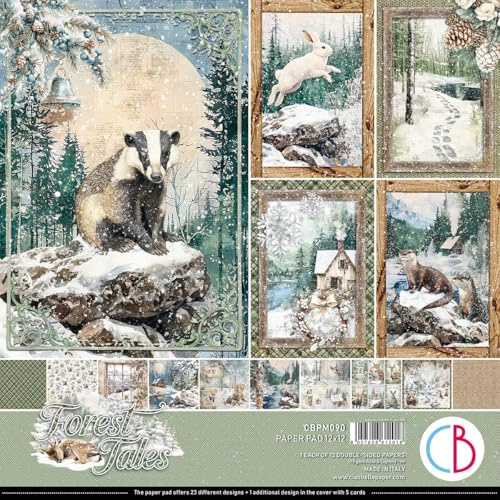 Ciao Bella Papierblöcke, 30,5 x 30,5 cm, 190 g/m², doppelseitiger Karton (Forest Tales)