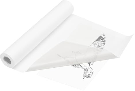 Holtrae 40cm x 50m Transparentpapier Rolle,Schnittmusterpapier,Weißes transparentes Pauspapier,Malpapier Rolle für Zeichnen Skizzieren Verpacken Ostergeschenke