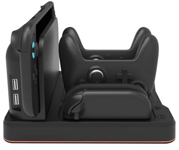Base de Carga con iluminación RGB la Consola para Switch 2 para Switch 2/ Pro Controller Estación Base de Carga rápida