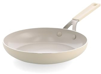 KitchenAid Aluminium Bratpfanne 24 Cm, Keramik-Antihaftbeschichtung Ohne PFAS, Induktion, Backofenfest Bis 160 °C, Creme