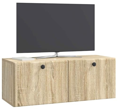 vidaXL Wandmontierter TV-Schrank 78,5 x 31 x 30 cm Sonoma-Eiche, Wohnzimmeraufbewahrung, moderner Schrank, Wand-TV-Ständer, rechteckiges Design, viel Platz, praktische Möbel