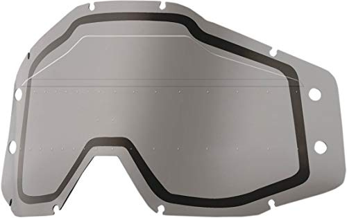 100% Accuri Forecast Ersatzlinse – Racecraft 1, Accuri 1, Strata 1 kompatibel (Doppelscheiben-Rauchglas – mit Schlammvisier und Unebenheiten)