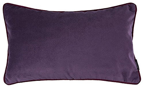 McAlister Textiles Matter Samt | Sofakissen mit Füllung in Aubergine Violett | 60 x 40cm | erhältlich in 25 Farben | griffester Samt edel paspeliert | pralles Samtkissen