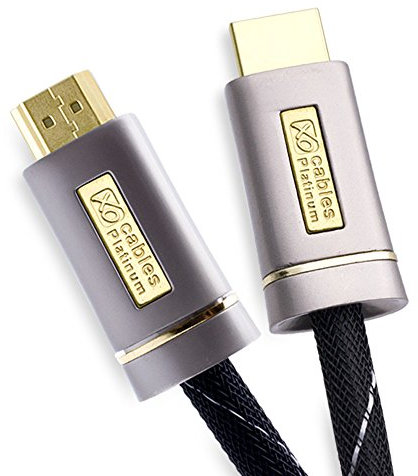 XO Platinum 10ft (3m) Cavo HDMI ad Alta velocità con ETHERNET - 4K, 3D, UHD, Arc, Full HD, Ultra HD, 2160p, HDR - per PS4, Xbox One, Wii, Sky Q, LCD, LED, UHD, TV 4K - Argento