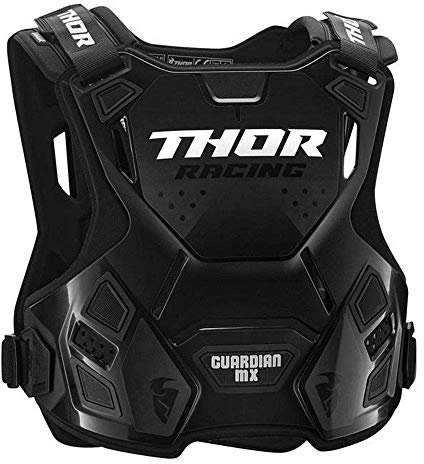 Thor Guardian MX Kinder Motocross Brustpanzer Protektor Cross Enduro Offroad Quad Atv Rot Schwarz Grün Weiß (2XS/XS, Schwarz)