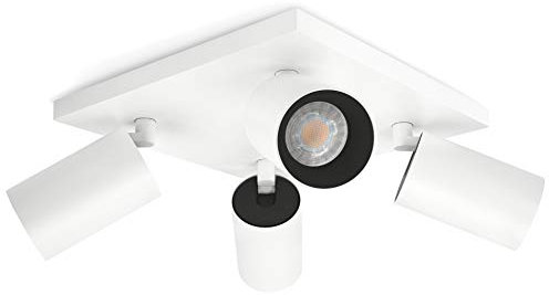 SSC-LUXon ALVO 4 Deckenstrahler LED 4 flammig in weiß schwarz - dreh- & schwenkbare Spotleuchte inkl. 4x GU10 LED 6W warmweiß