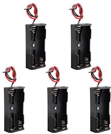 HALJIA, 5 contenitori per batterie AAA da 3 V e 2 batterie da 1,5 V, colore nero