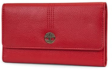 Timberland Leather RFID Flap Wallet Cluth Organizer, Portefeuille Femme, Cerise (Galet), Taille Unique