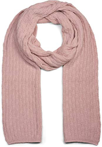 styleBREAKER Unisex einfarbiger Strick Schal mit strukturiertem Flecht Muster, Uni Winter Strickschal 01018161, Farbe:Altrose